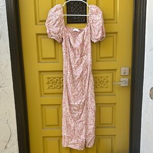 Astr Pink Floral Long Sleeve Dress